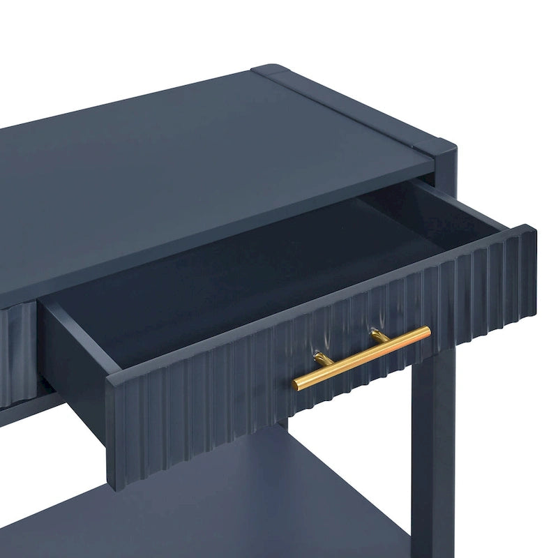 Table console d'entrée de haute qualité avec tiroirs à rayures verticales et pieds longs