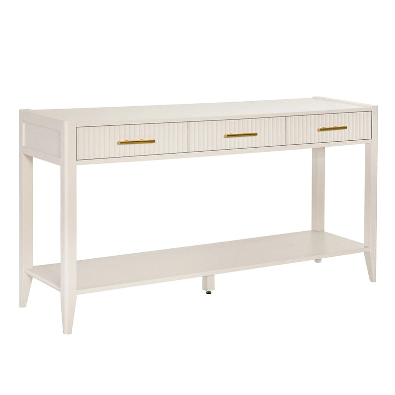 Table console d'entrée de haute qualité avec tiroirs à rayures verticales et pieds longs