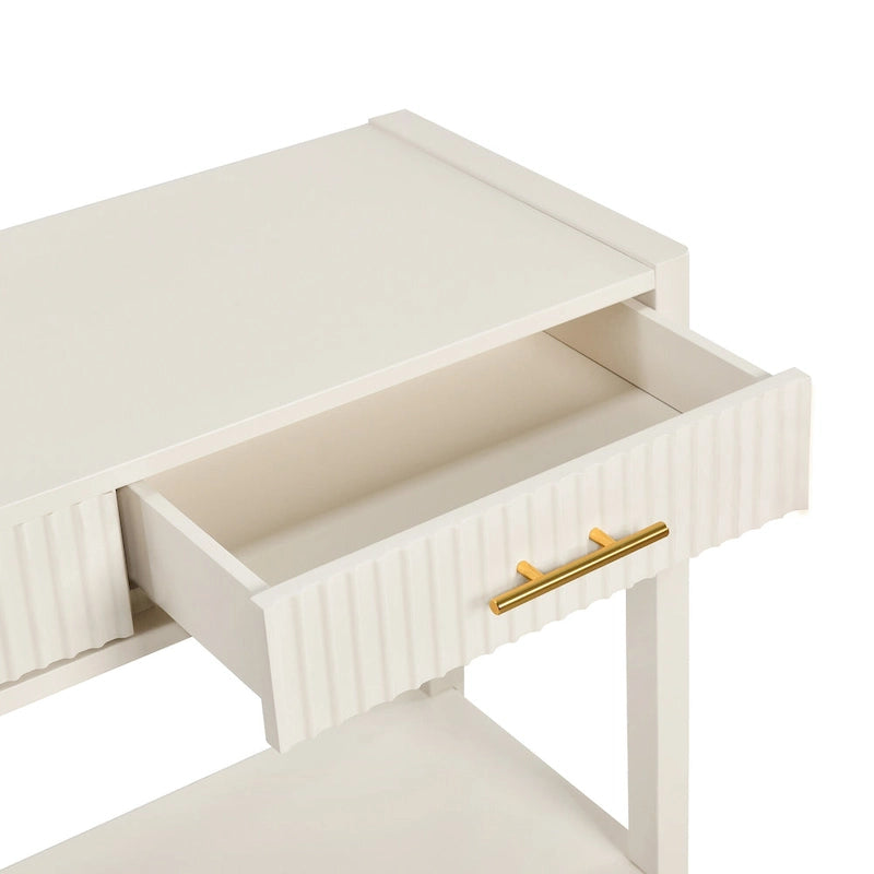 Table console d'entrée de haute qualité avec tiroirs à rayures verticales et pieds longs