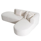 Canapé d'angle incurvé 107,5 en polyester avec larges surpiqûres