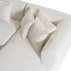 Canapé d'angle incurvé 107,5 en polyester avec larges surpiqûres