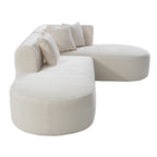 Canapé d'angle incurvé 107,5 en polyester avec larges surpiqûres