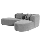 Canapé d'angle incurvé 107,5 en polyester avec larges surpiqûres