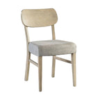 Table de salle à manger 7 pièces avec 6 chaises rembourrées, bordure massive, grise