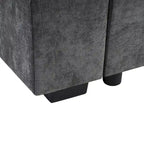 Canapé d'angle en tissu chenille avec méridienne et rangement