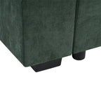 Canapé d'angle en tissu chenille avec méridienne et rangement