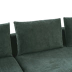 Canapé d'angle en tissu chenille avec méridienne et rangement