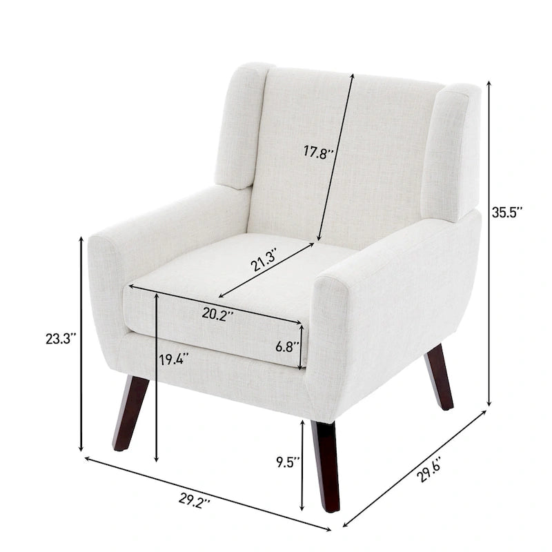 Fauteuil rembourré avec dossier large