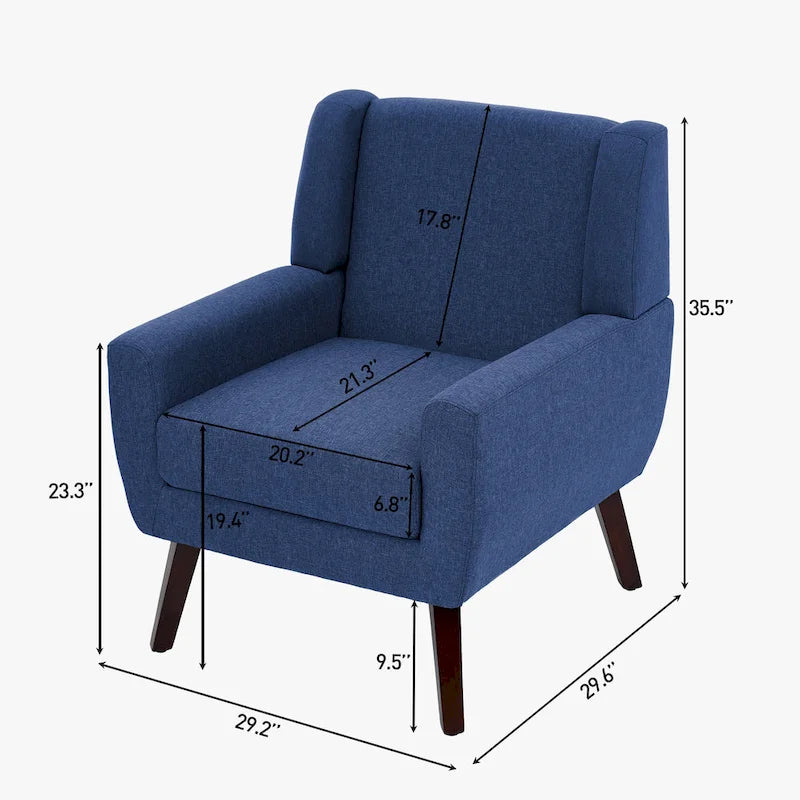 Fauteuil rembourré avec dossier large