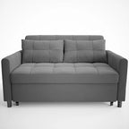 Canapé 3 en 1 convertible, causeuse futon avec lit gigogne et dossier réglable