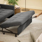 Canapé 3 en 1 convertible, causeuse futon avec lit gigogne et dossier réglable