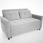Canapé 3 en 1 convertible, causeuse futon avec lit gigogne et dossier réglable