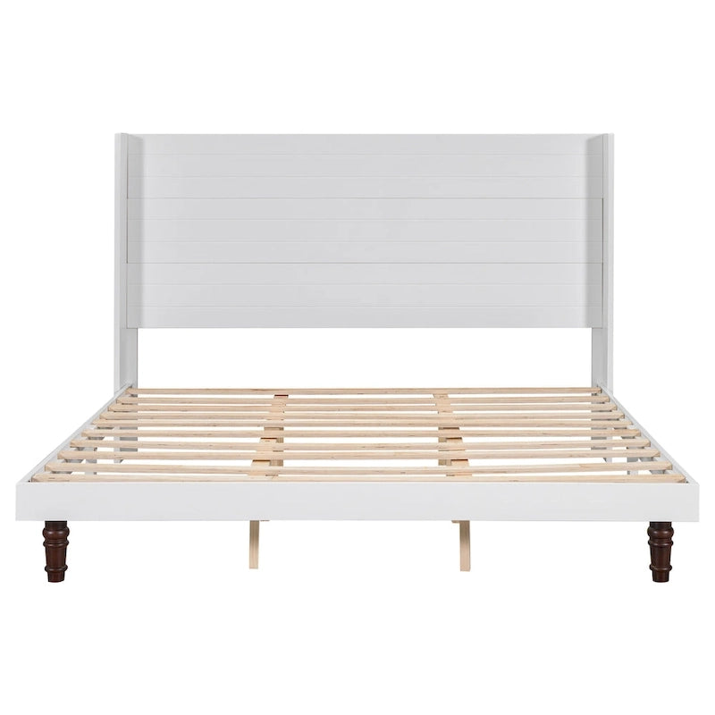 Lit plateforme King Size Lit élégant avec tête de lit haute Design confortable à dossier haut