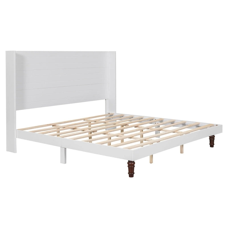 Lit plateforme King Size Lit élégant avec tête de lit haute Design confortable à dossier haut