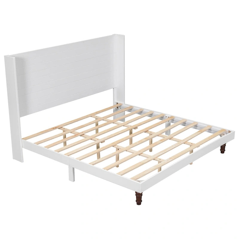 Lit plateforme King Size Lit élégant avec tête de lit haute Design confortable à dossier haut