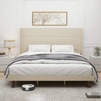 Lit plateforme King Size Lit élégant avec tête de lit haute Design confortable à dossier haut