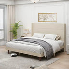 Lit plateforme King Size Lit élégant avec tête de lit haute Design confortable à dossier haut