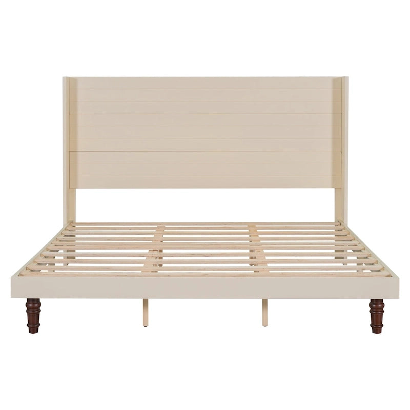 Lit plateforme King Size Lit élégant avec tête de lit haute Design confortable à dossier haut