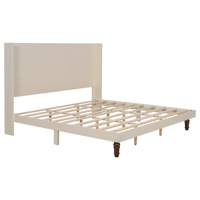 Lit plateforme King Size Lit élégant avec tête de lit haute Design confortable à dossier haut