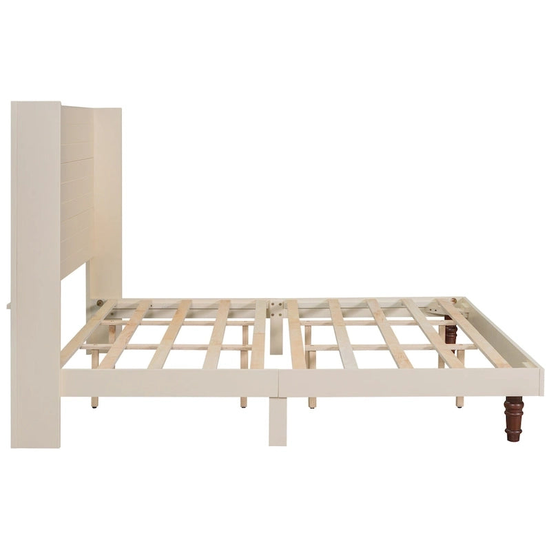 Lit plateforme King Size Lit élégant avec tête de lit haute Design confortable à dossier haut