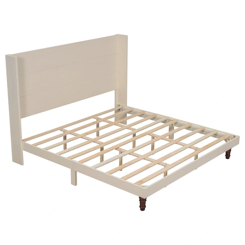 Lit plateforme King Size Lit élégant avec tête de lit haute Design confortable à dossier haut