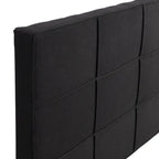 Lit capitonné King Size avec tête de lit en tissu de lin