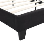 Lit capitonné King Size avec tête de lit en tissu de lin