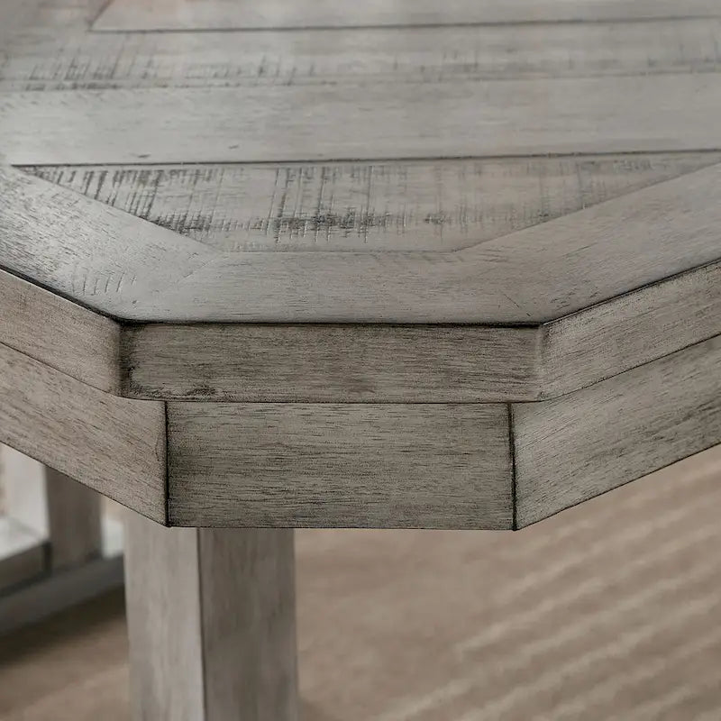 Table de salle à manger Bura Grey Diamond avec plateau en bois de 60 pouces