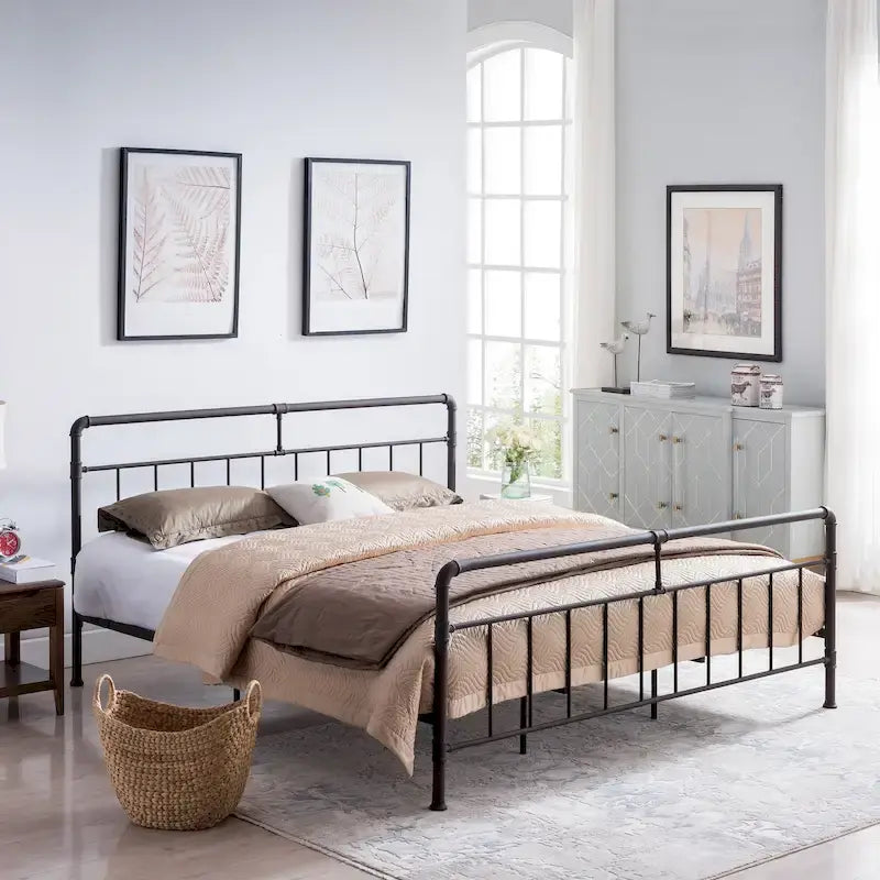 Cadre de lit King-Size industriel Mowry