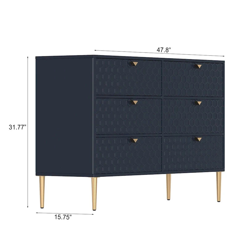 Commode à 6 tiroirs Meuble de rangement