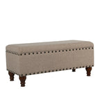 Banc de rangement en lin touffeté Raush