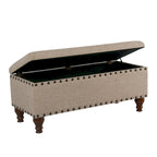Banc de rangement en lin touffeté Raush