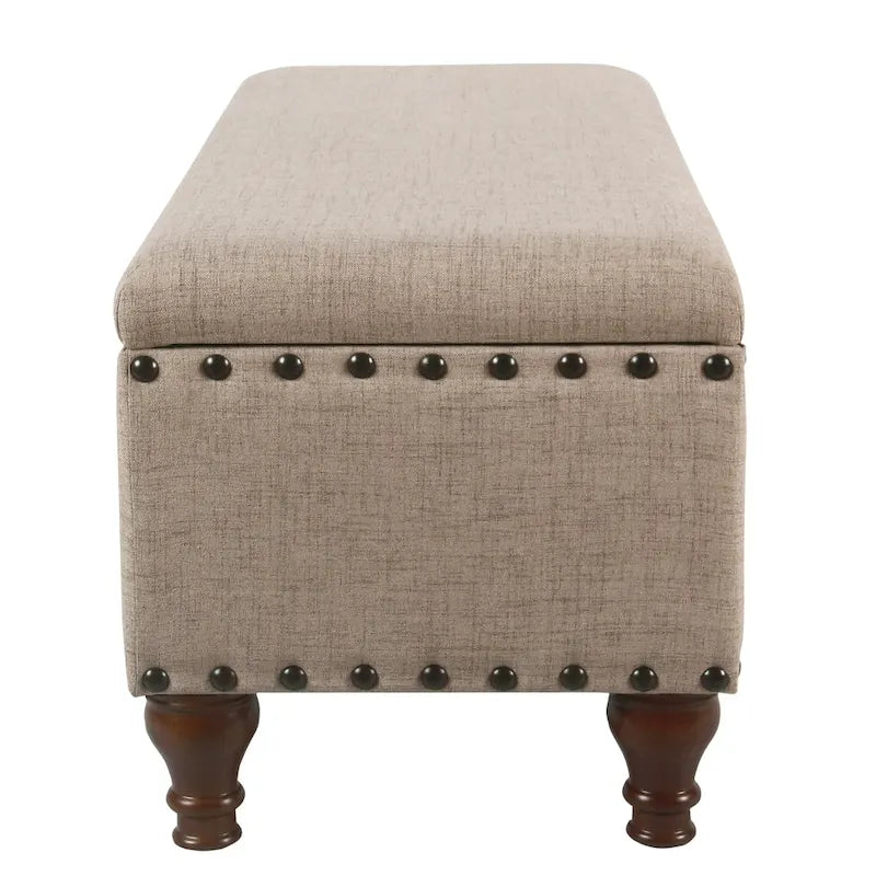 Banc de rangement en lin touffeté Raush