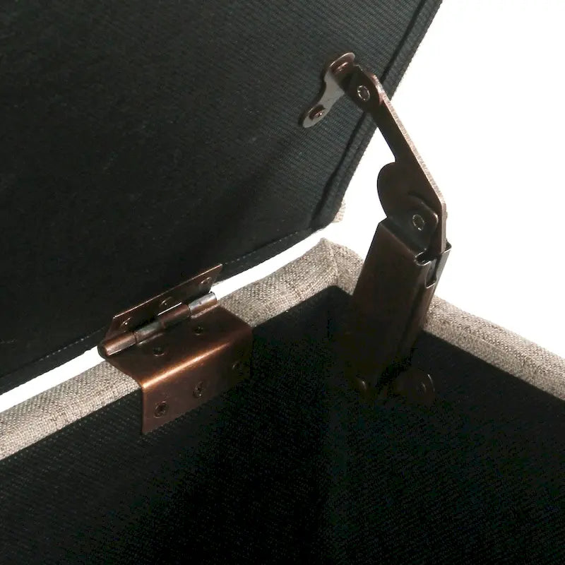 Banc de rangement en lin touffeté Raush