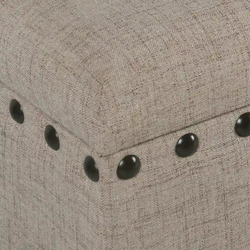 Banc de rangement en lin touffeté Raush