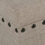 Banc de rangement en lin touffeté Raush