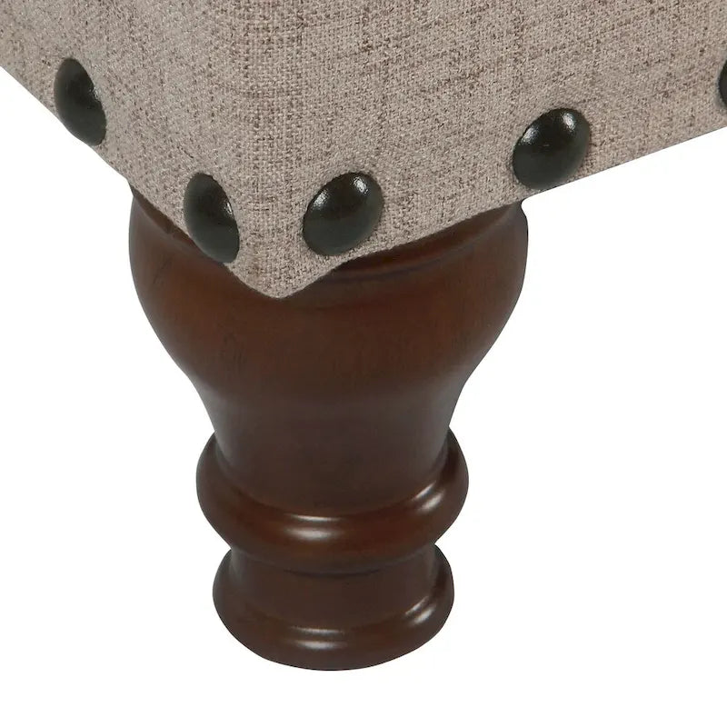 Banc de rangement en lin touffeté Raush
