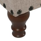 Banc de rangement en lin touffeté Raush
