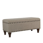 Banc de rangement en lin touffeté Raush