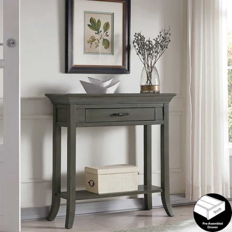 Console de couloir traditionnelle avec rebord