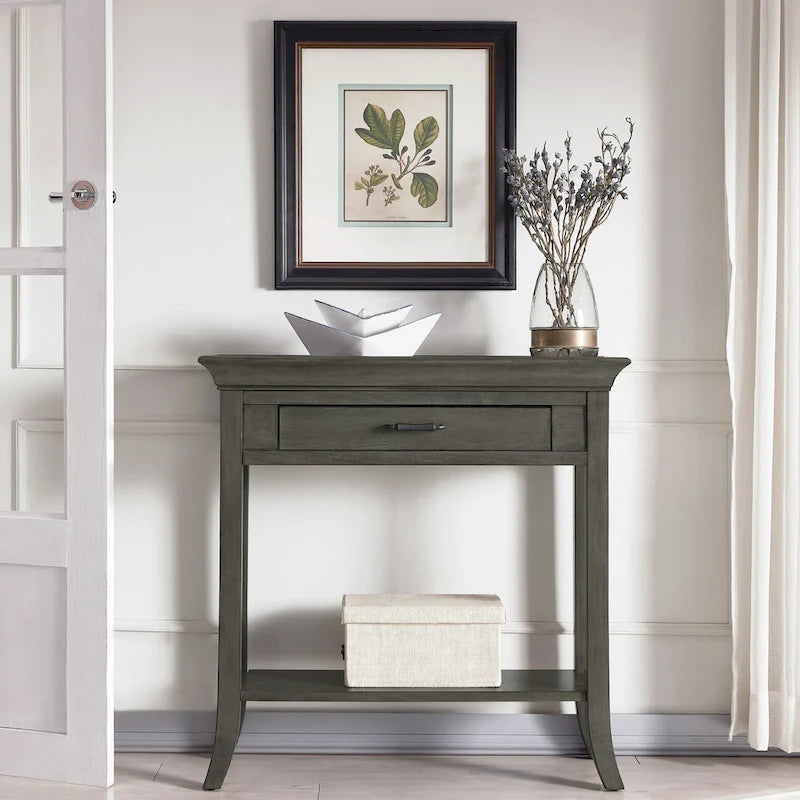 Console de couloir traditionnelle avec rebord