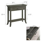 Console de couloir traditionnelle avec rebord