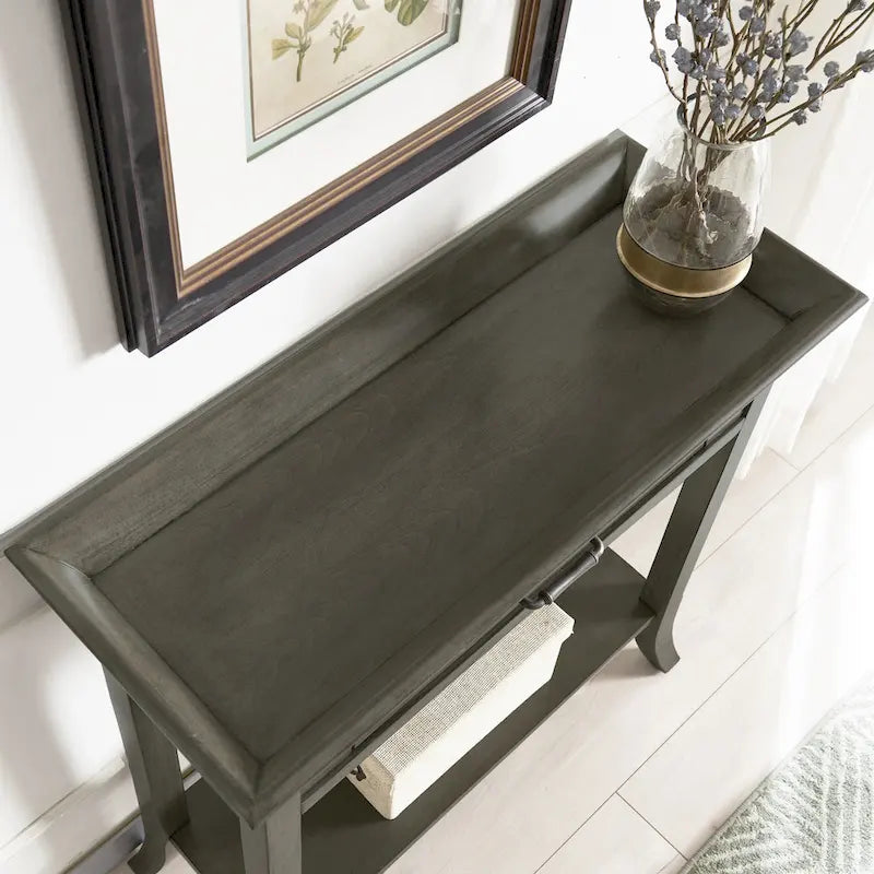 Console de couloir traditionnelle avec rebord