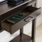 Console de couloir traditionnelle avec rebord