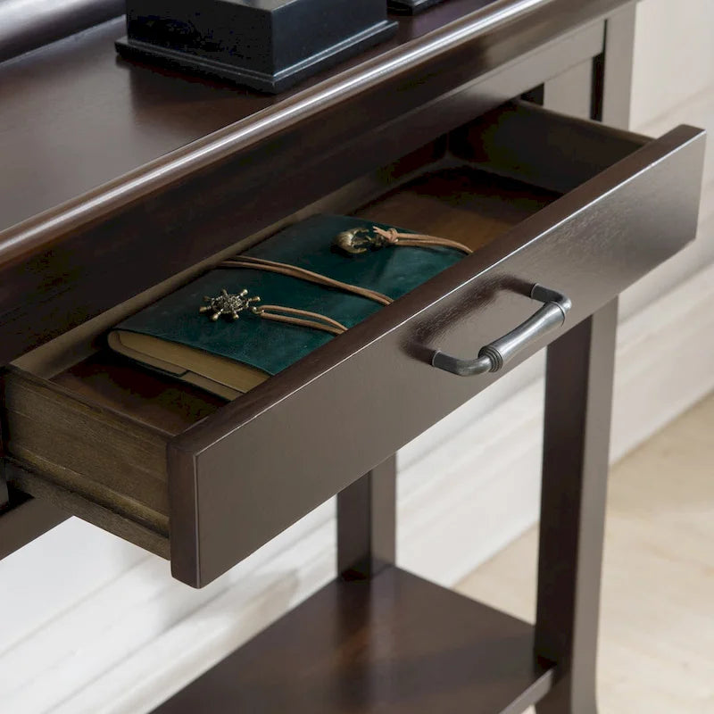 Console de couloir traditionnelle avec rebord