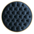 Pouf rond touffeté en velours finition doré Perdita