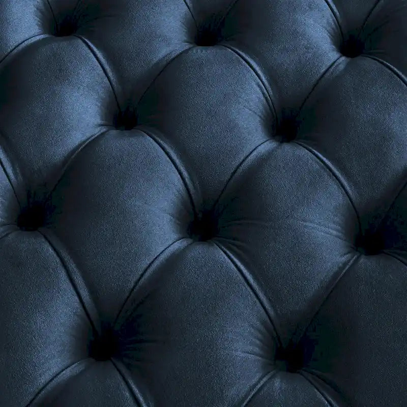 Pouf rond touffeté en velours finition doré Perdita