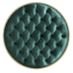 Pouf rond touffeté en velours finition doré Perdita