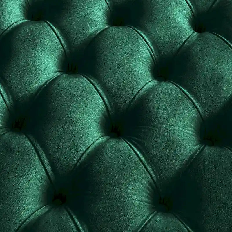 Pouf rond touffeté en velours finition doré Perdita