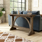 Console de salon Catrina en chêne rustique, 119 cm